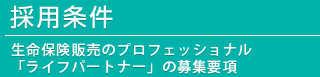 採用条件-生命保険販売のプロフェッショナル「ライフパートナー」の募集要項-