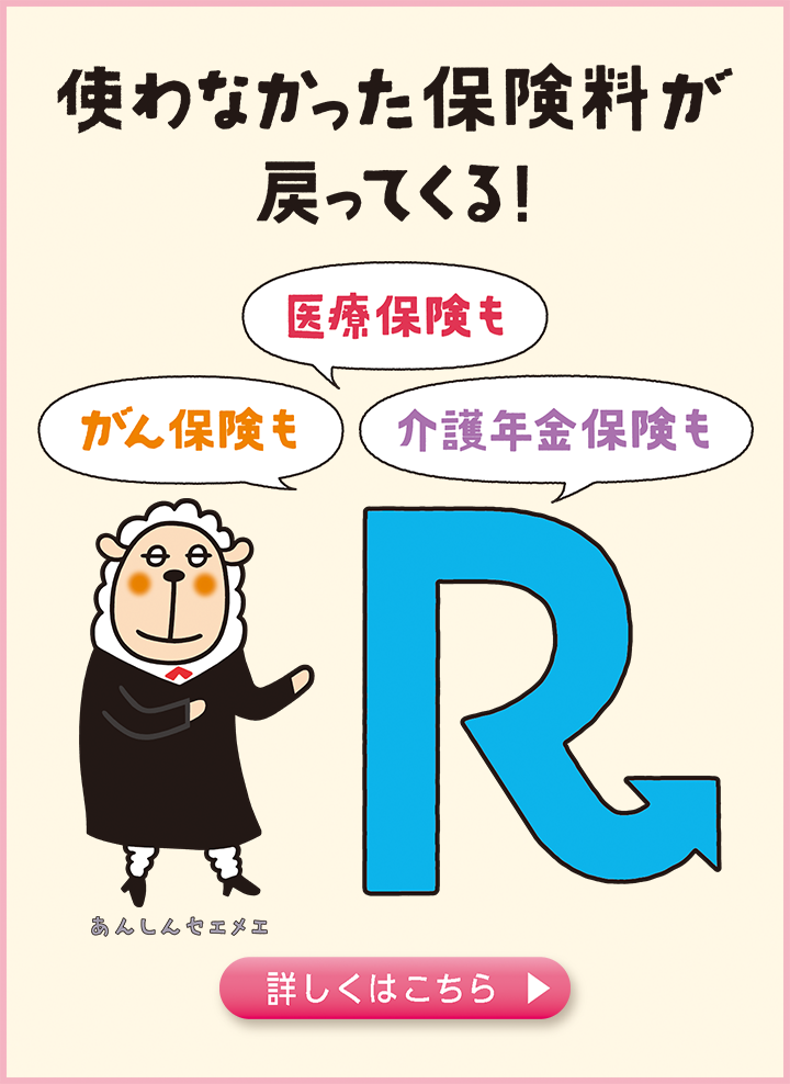 使わなかった保険料が戻ってくる！Rシリーズ 詳しくはこちら