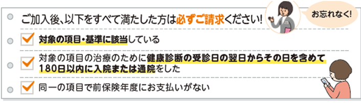 ご加入後、以下をすべて満たした方は必ずご請求ください！